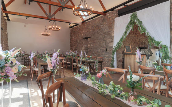 The Haybarn decorated for a wedding